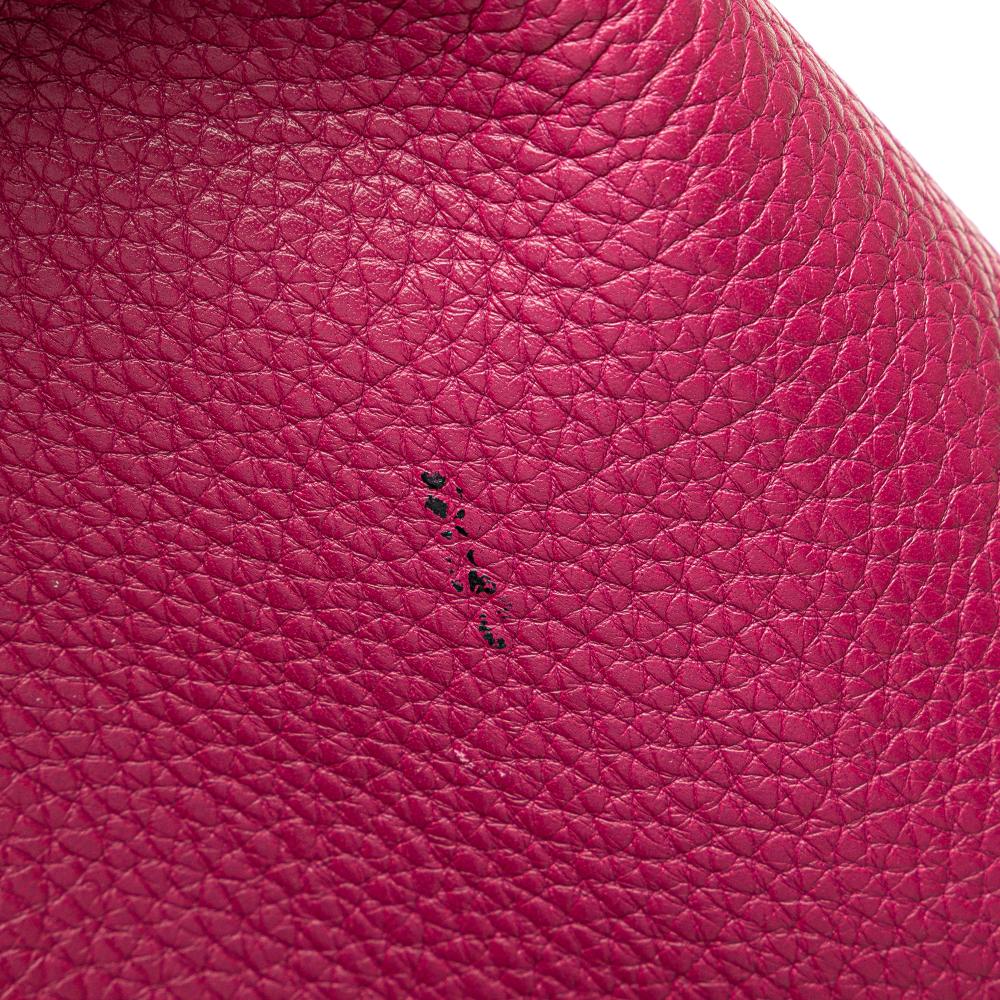 Hermès B Hermès Pink Dark Pink with Brown Calf Leather Clemence Double Sens 36 France