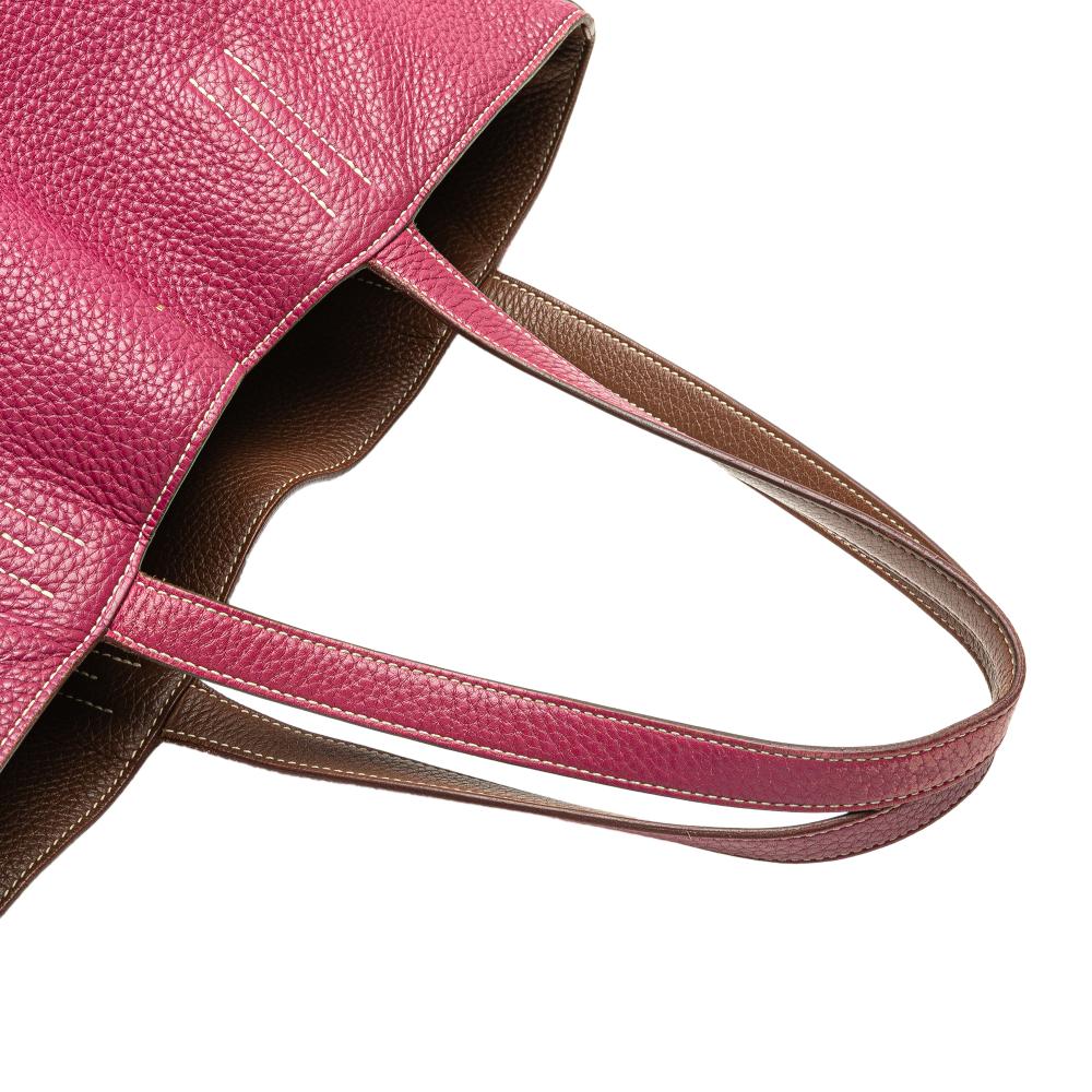 Hermès B Hermès Pink Dark Pink with Brown Calf Leather Clemence Double Sens 36 France