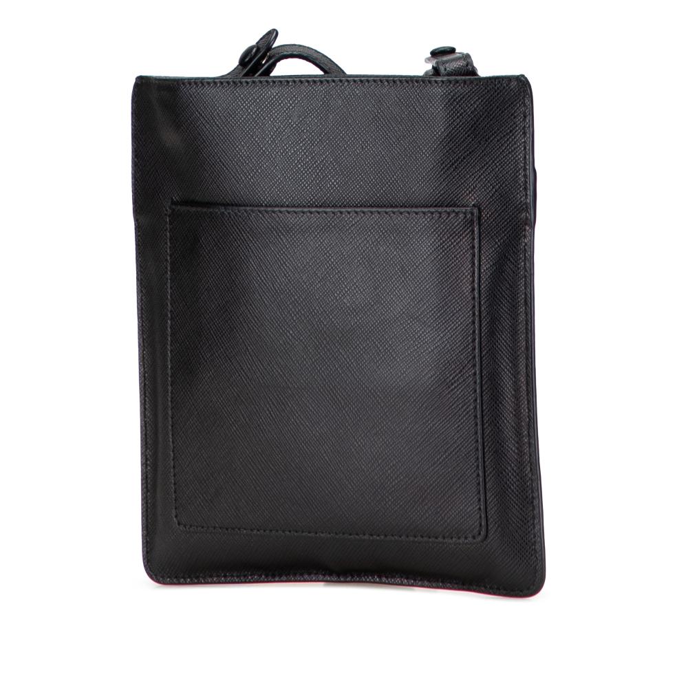 Prada B Prada Black Saffiano Leather Crossbody Italy