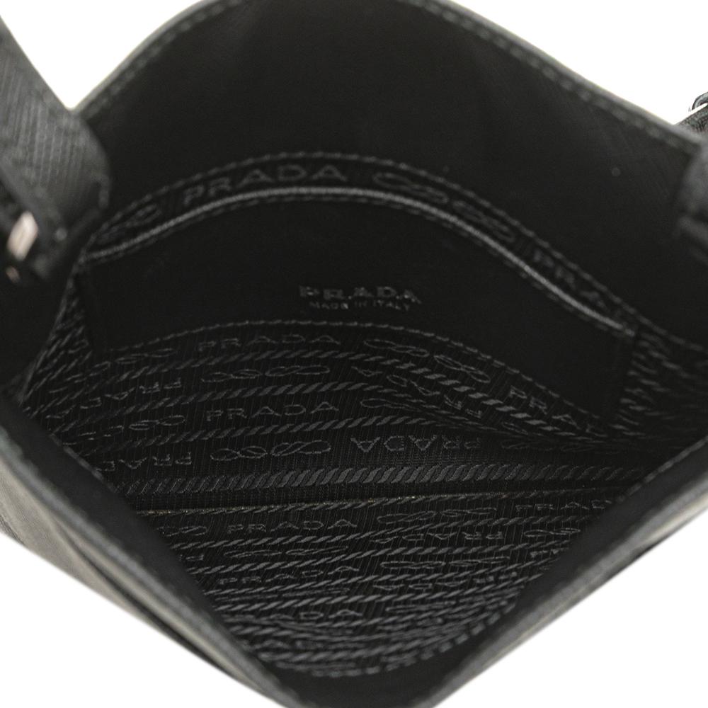 Prada B Prada Black Saffiano Leather Crossbody Italy