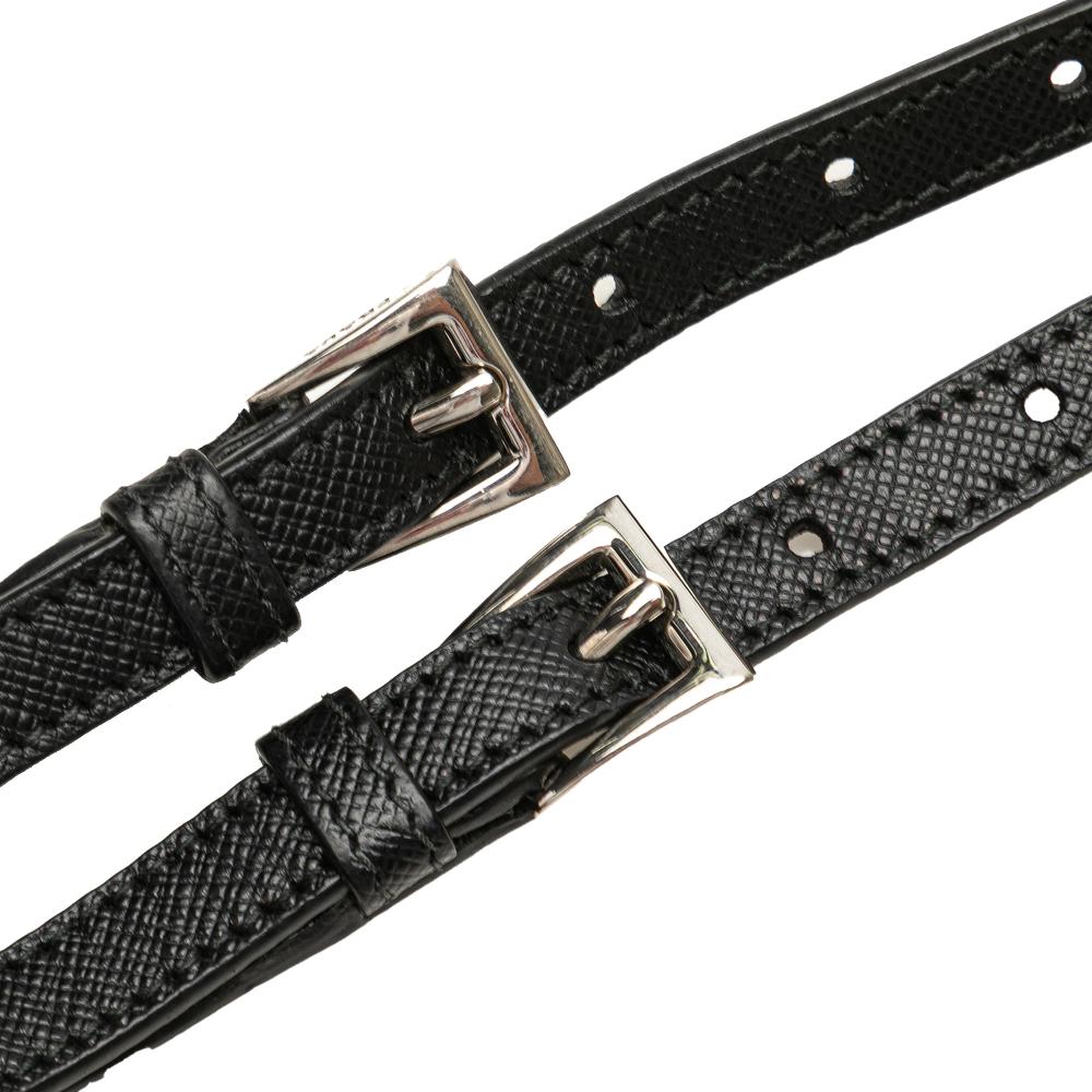 Prada B Prada Black Saffiano Leather Crossbody Italy