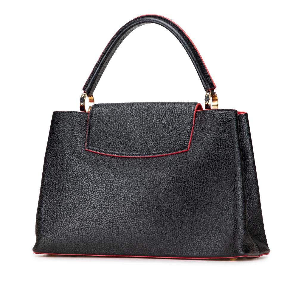 Louis Vuitton AB Louis Vuitton Black with Red Calf Leather Taurillon Capucines MM France