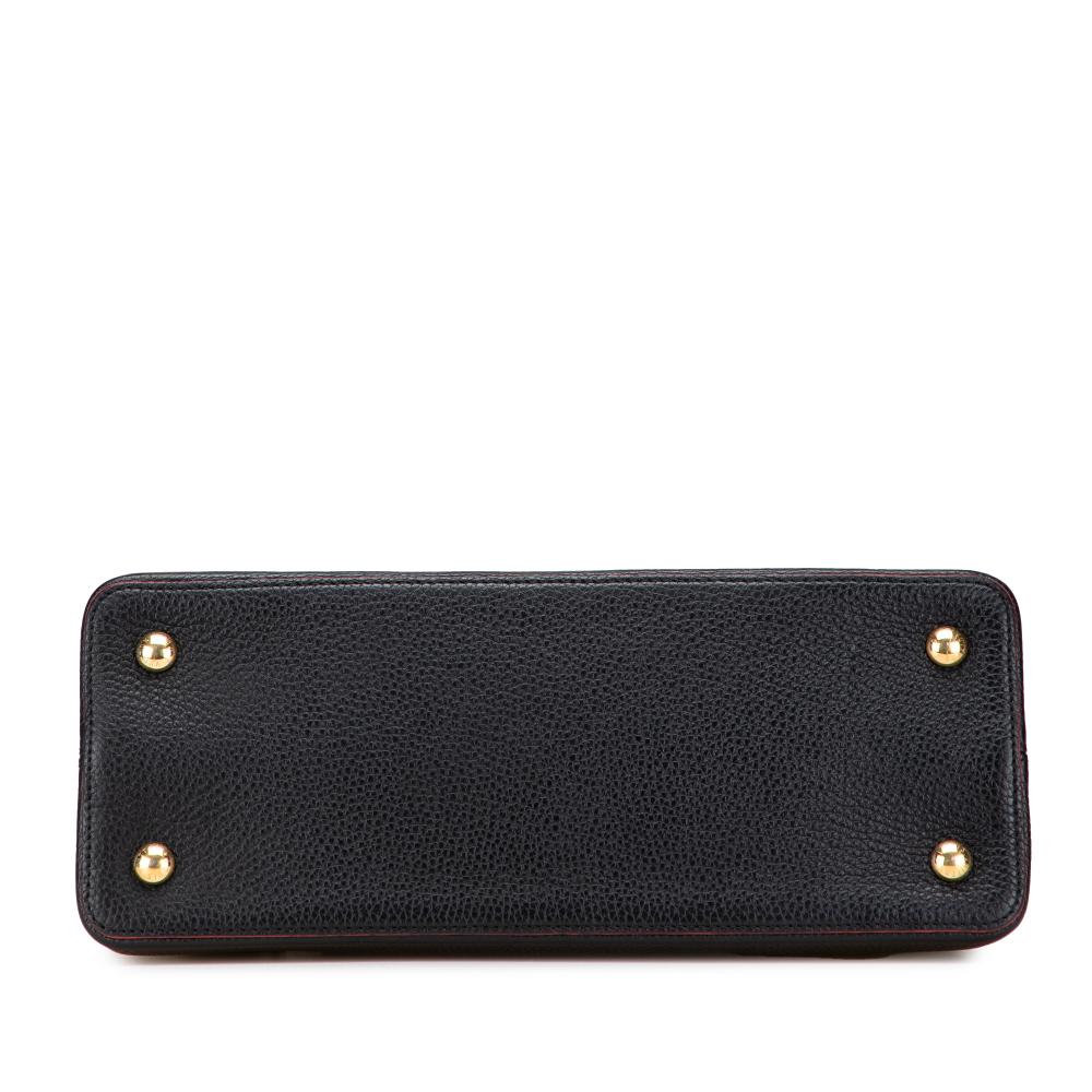 Louis Vuitton AB Louis Vuitton Black with Red Calf Leather Taurillon Capucines MM France