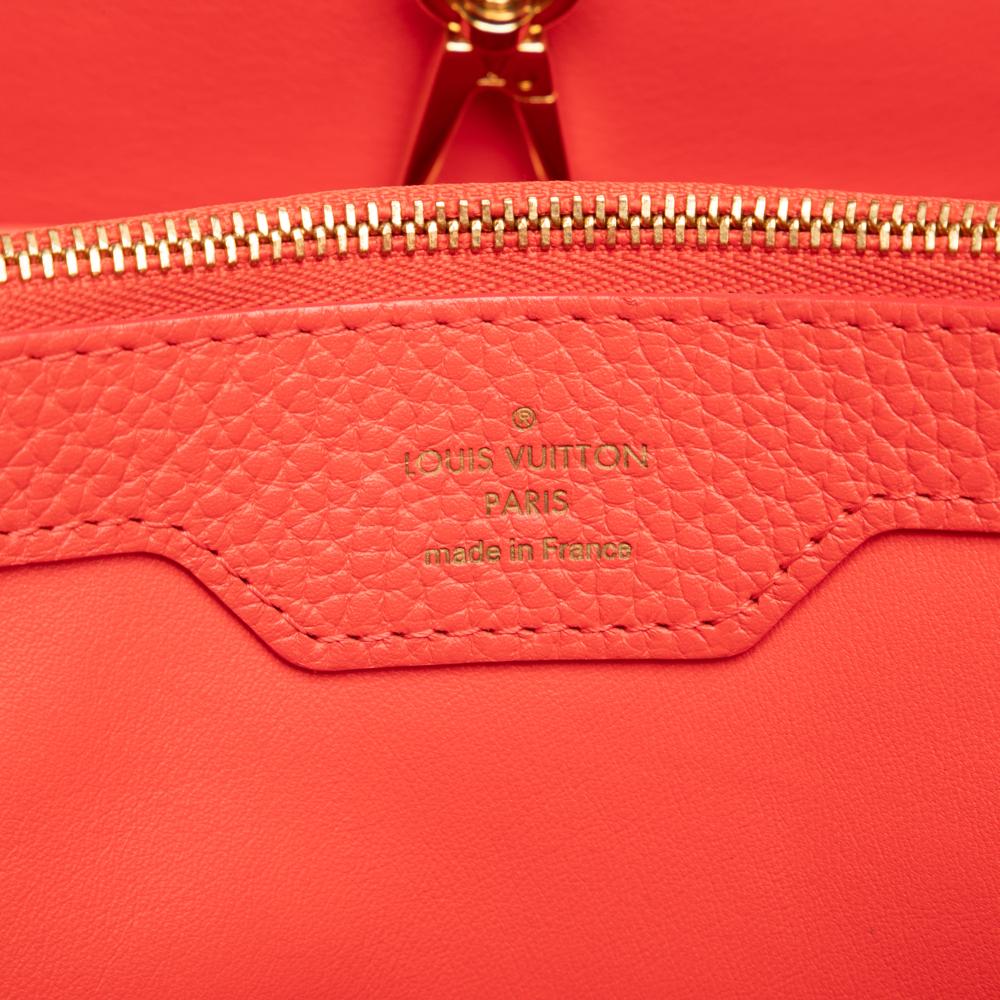 Louis Vuitton AB Louis Vuitton Black with Red Calf Leather Taurillon Capucines MM France