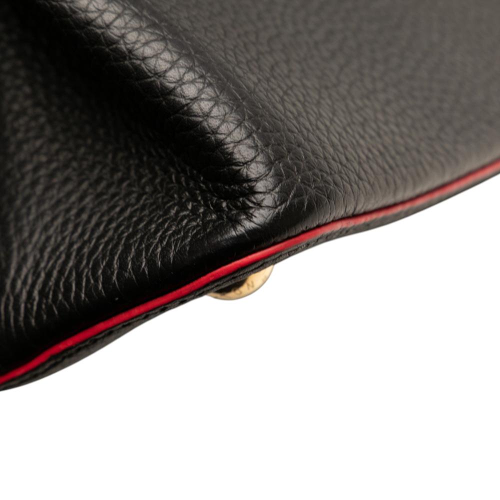 Louis Vuitton AB Louis Vuitton Black with Red Calf Leather Taurillon Capucines MM France