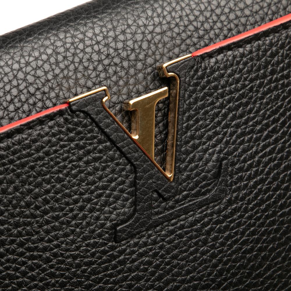 Louis Vuitton AB Louis Vuitton Black with Red Calf Leather Taurillon Capucines MM France