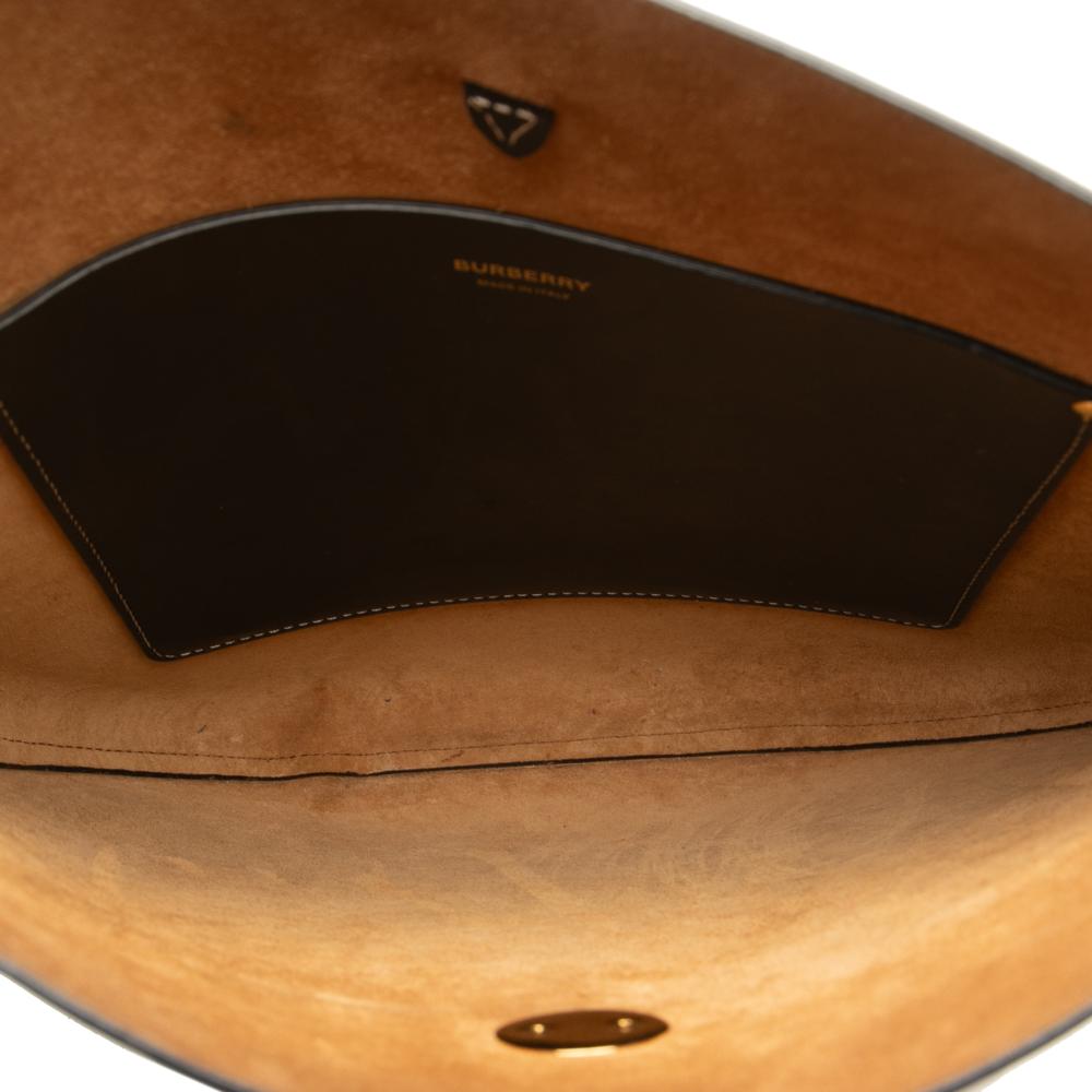 Burberry AB Burberry Black Calf Leather TB Anne Hobo Italy