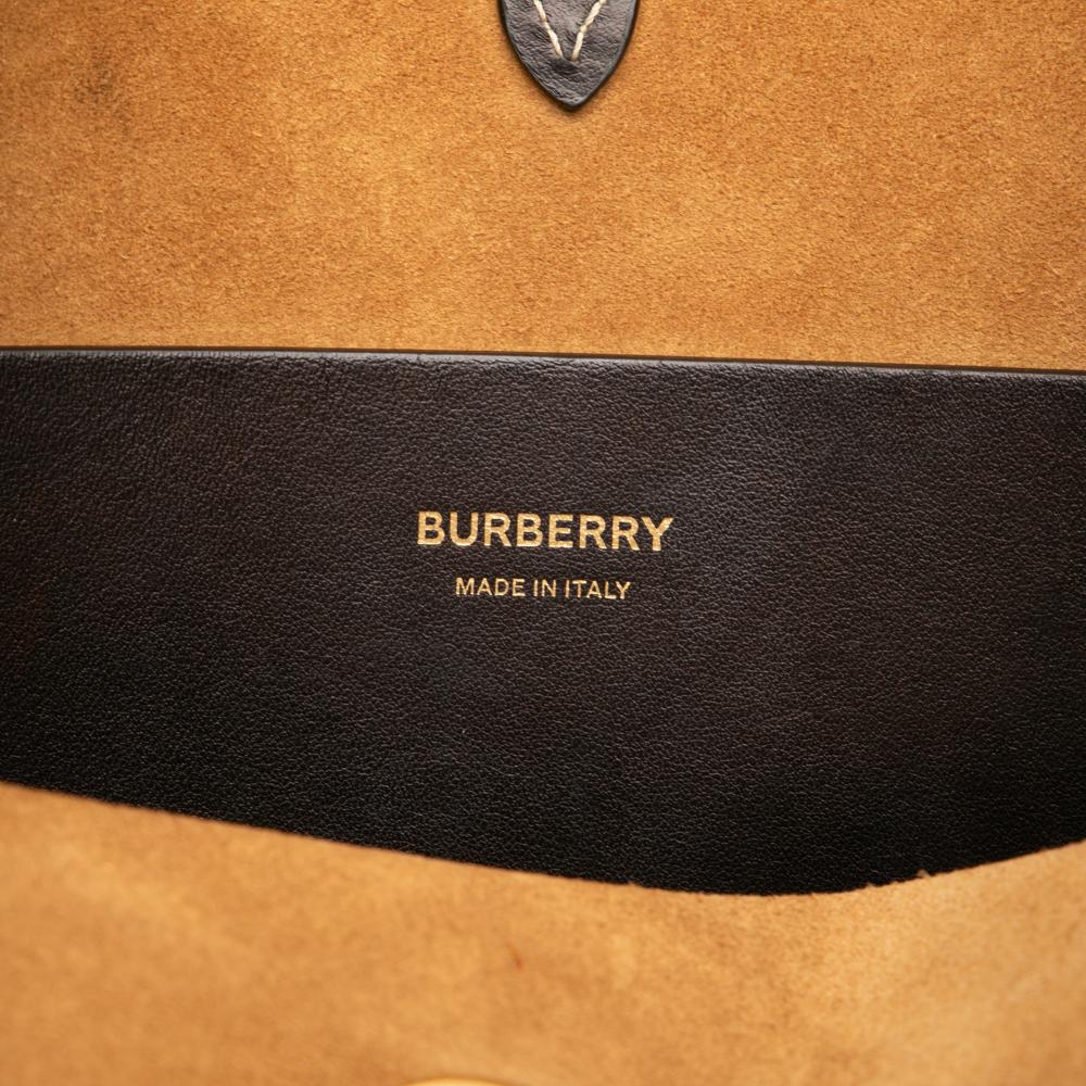 Burberry AB Burberry Black Calf Leather TB Anne Hobo Italy