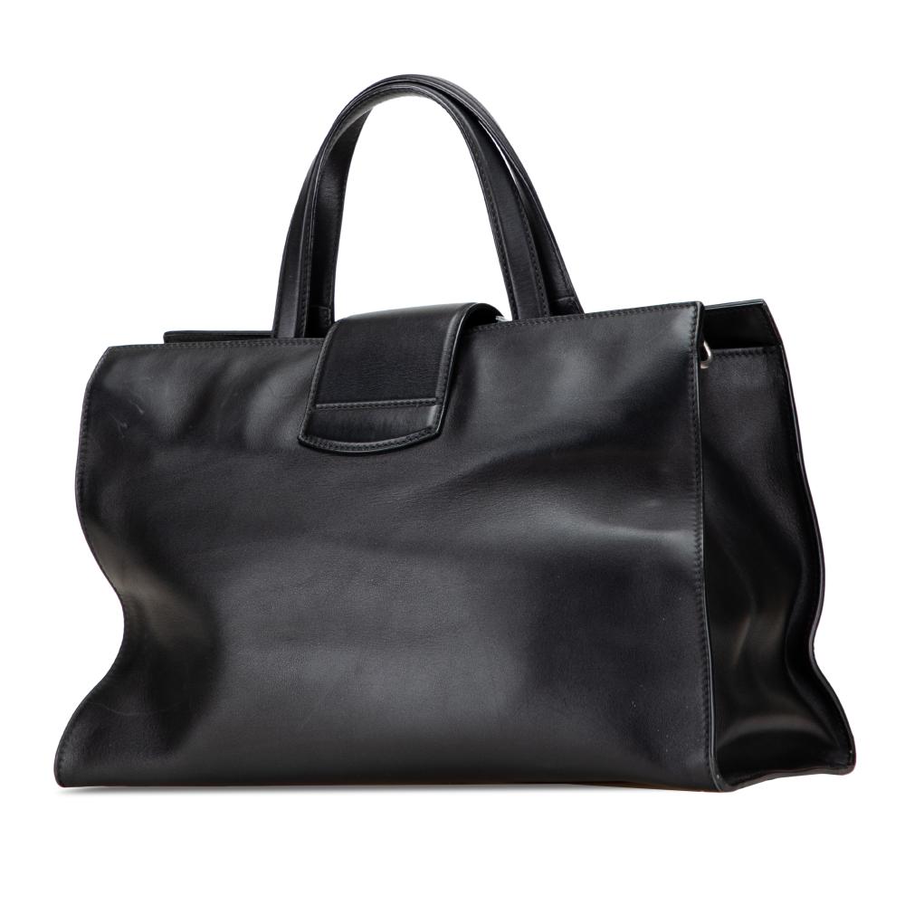 Gucci B Gucci Black Calf Leather Large skin Dionysus Web Top Handle Bag Italy