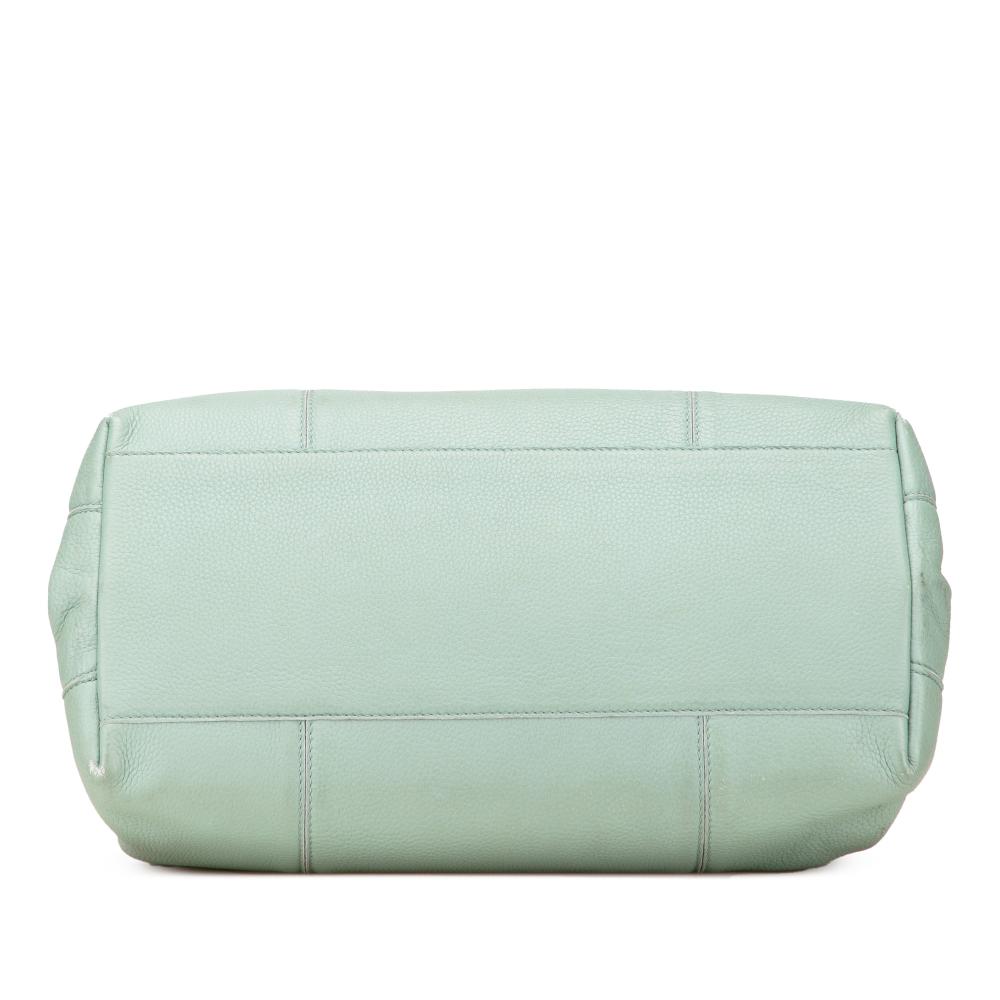 Bottega Veneta B Bottega Veneta Green Mint Goatskin Leather Medium Cervo Roma Tote Italy