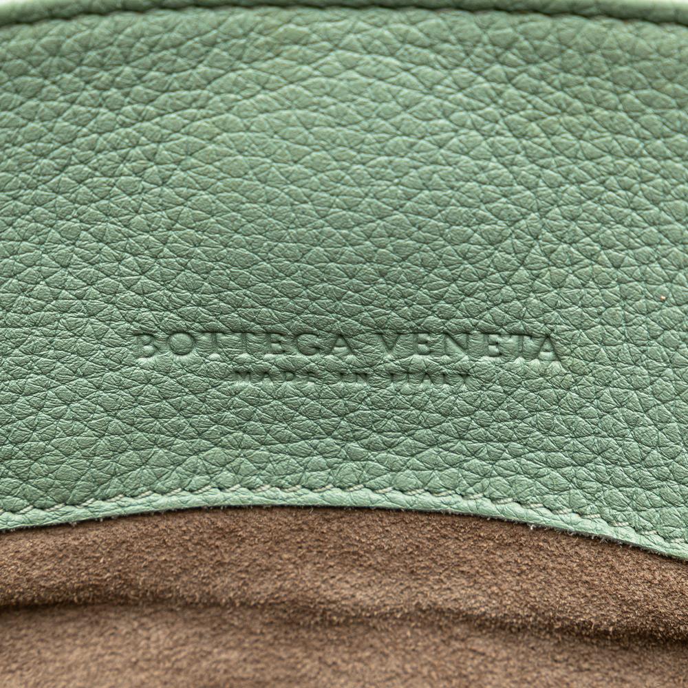 Bottega Veneta B Bottega Veneta Green Mint Goatskin Leather Medium Cervo Roma Tote Italy
