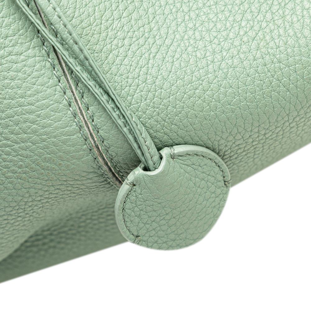 Bottega Veneta B Bottega Veneta Green Mint Goatskin Leather Medium Cervo Roma Tote Italy