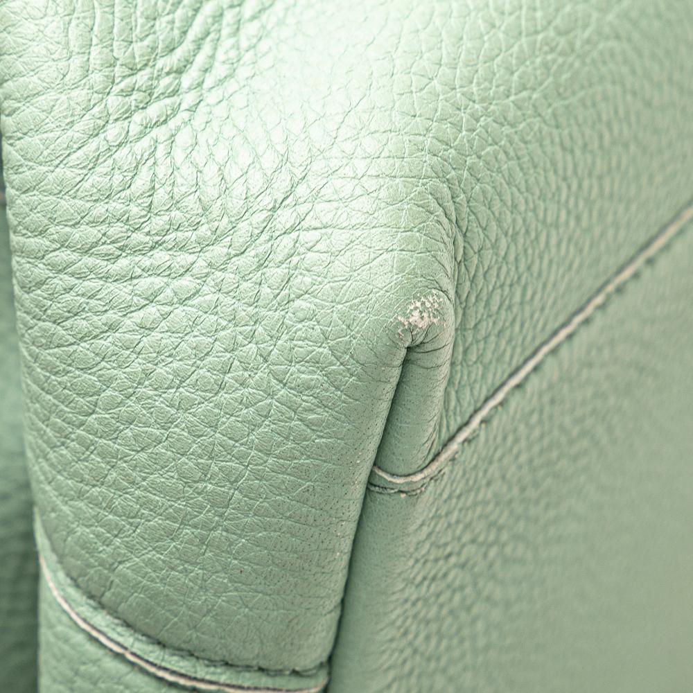 Bottega Veneta B Bottega Veneta Green Mint Goatskin Leather Medium Cervo Roma Tote Italy