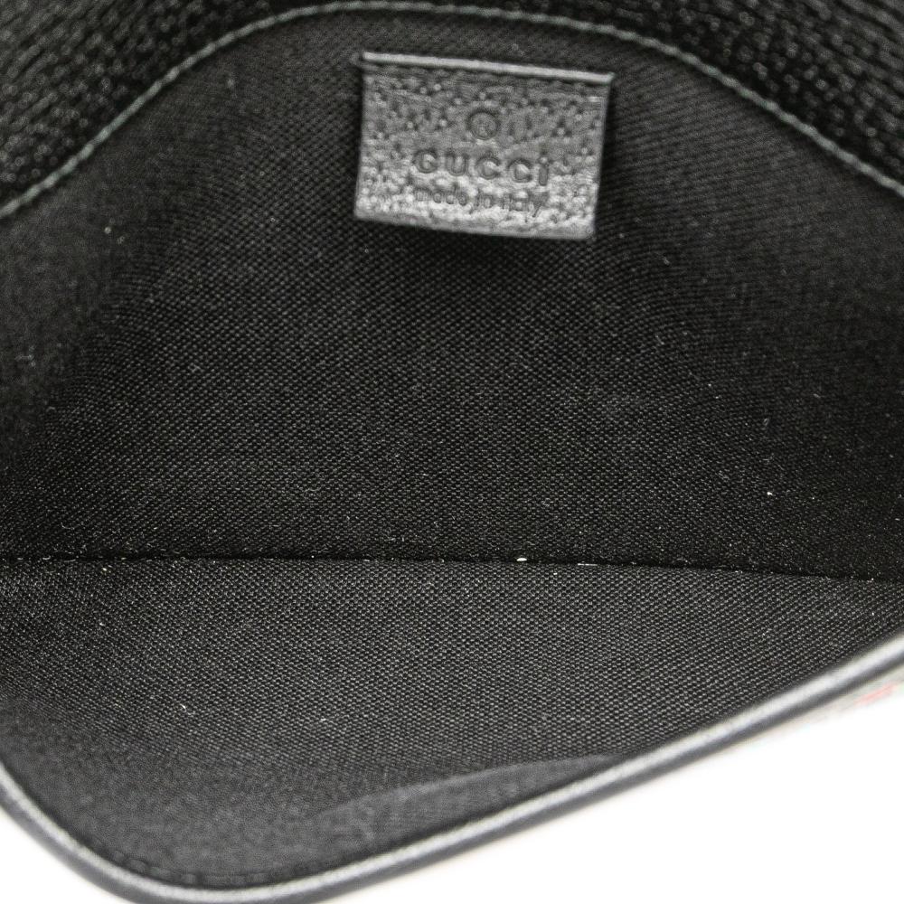 Gucci AB Gucci Black Coated Canvas Fabric GG Supreme Psychedelic Belt Bag Italy