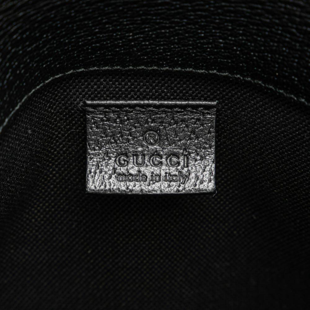 Gucci AB Gucci Black Coated Canvas Fabric GG Supreme Psychedelic Belt Bag Italy