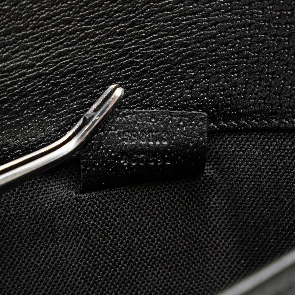 Gucci AB Gucci Black Coated Canvas Fabric GG Supreme Psychedelic Belt Bag Italy