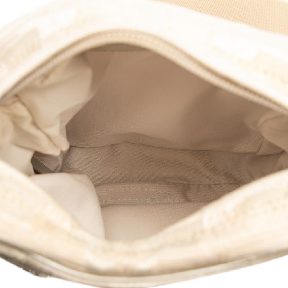 Chanel B Chanel Brown Beige Nylon Fabric New Travel Line Crossbody Italy