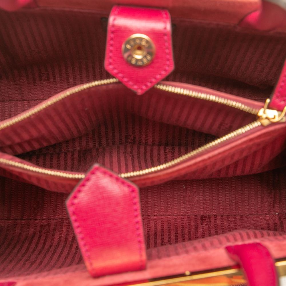 Fendi B Fendi Pink Dark Pink Calf Leather Petit 2Jours Italy