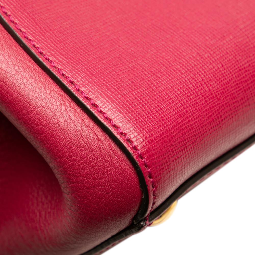 Fendi B Fendi Pink Dark Pink Calf Leather Petit 2Jours Italy