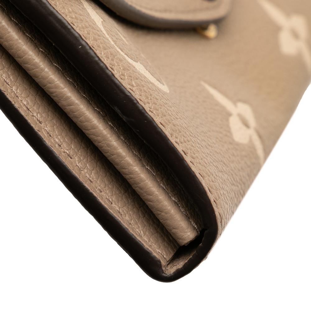 Louis Vuitton AB Louis Vuitton Brown Beige Monogram Empreinte Leather Bicolor Sarah Wallet Spain