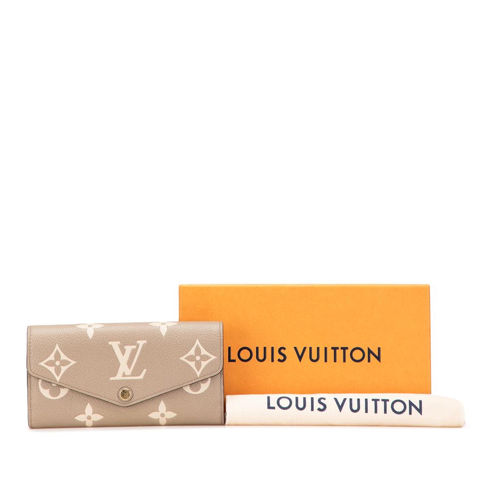 Louis Vuitton AB Louis Vuitton Brown Beige Monogram Empreinte Leather Bicolor Sarah Wallet Spain