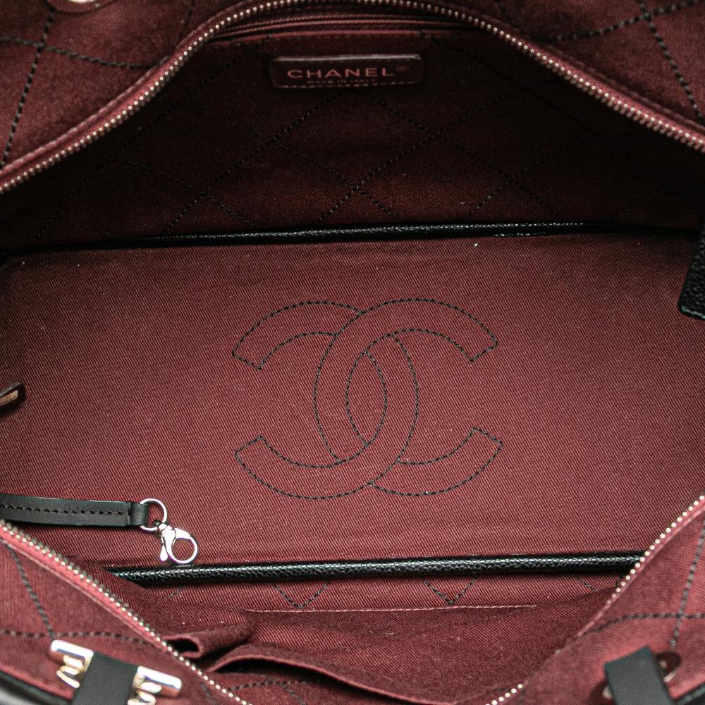 Chanel B Chanel Black Caviar Leather Leather CC Caviar Wild Stitch On the Road Tote Italy
