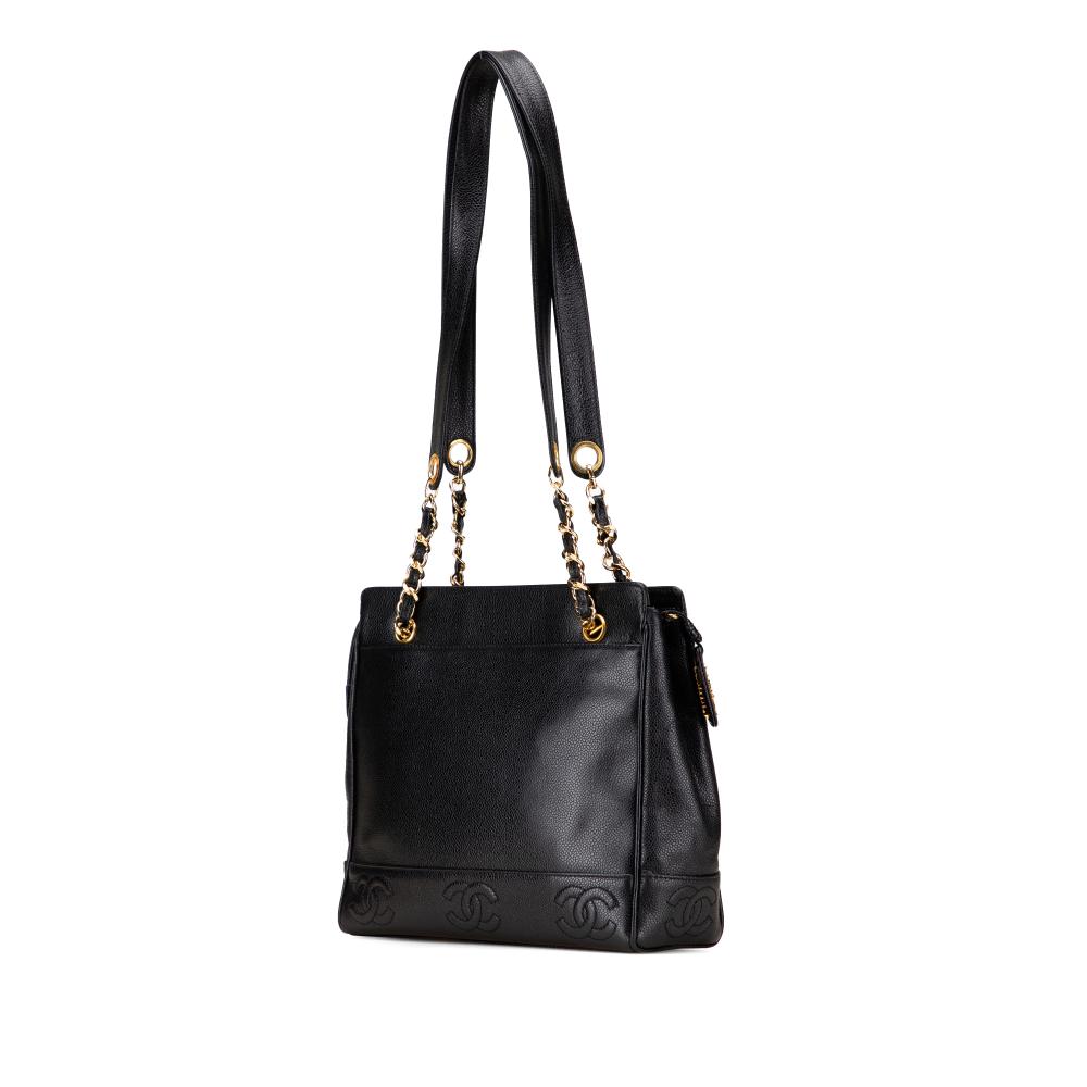 Chanel B Chanel Black Caviar Leather Leather Triple CC Caviar Tote Italy