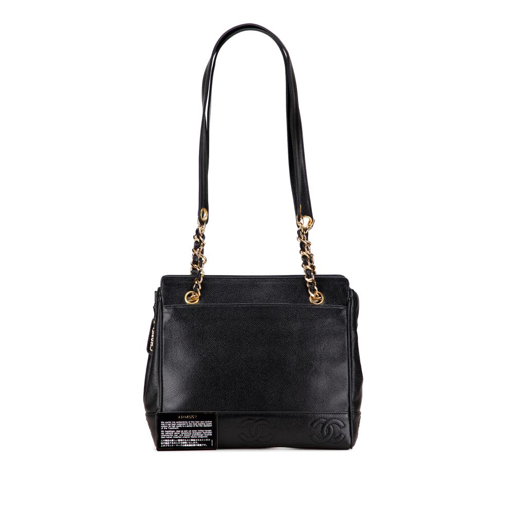 Chanel B Chanel Black Caviar Leather Leather Triple CC Caviar Tote Italy