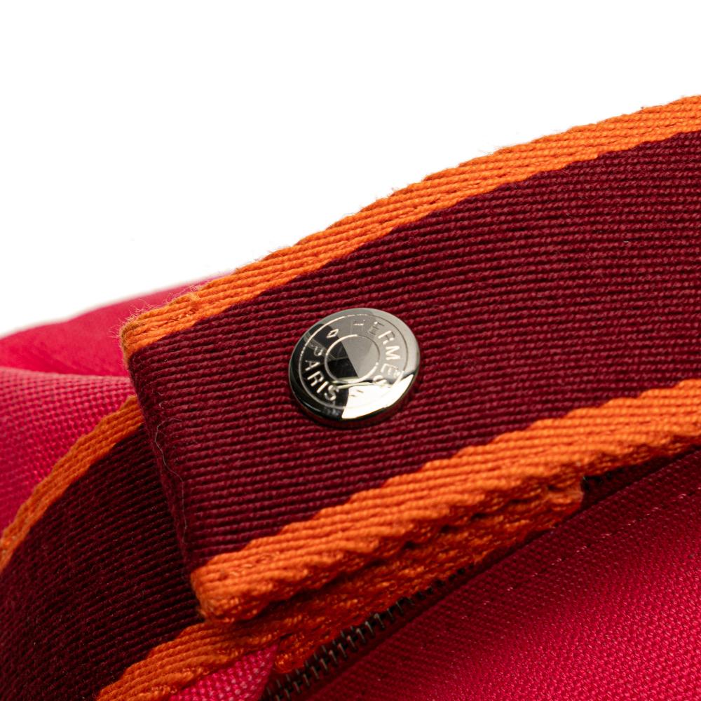 Hermès AB Hermès Pink Dark Pink with Red Dark Red Canvas Fabric Small Toile Bride A Brac Case France