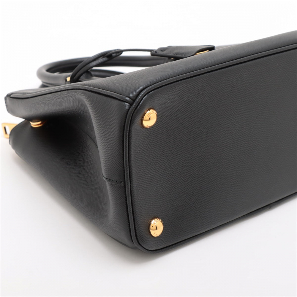 Prada Galleria Medium Saffiano Lux Leather 3-Ways Tote Handbag Black