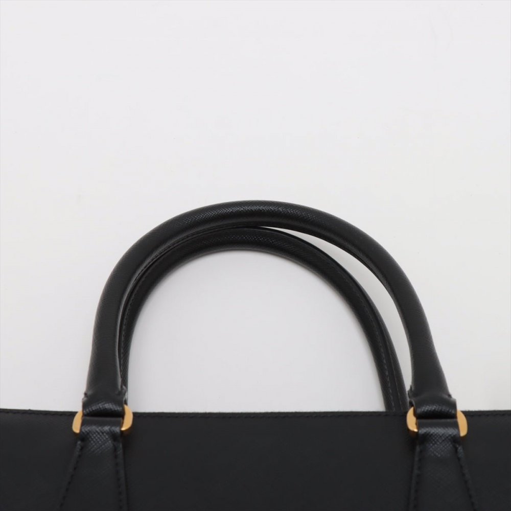 Prada Galleria Medium Saffiano Lux Leather 3-Ways Tote Handbag Black