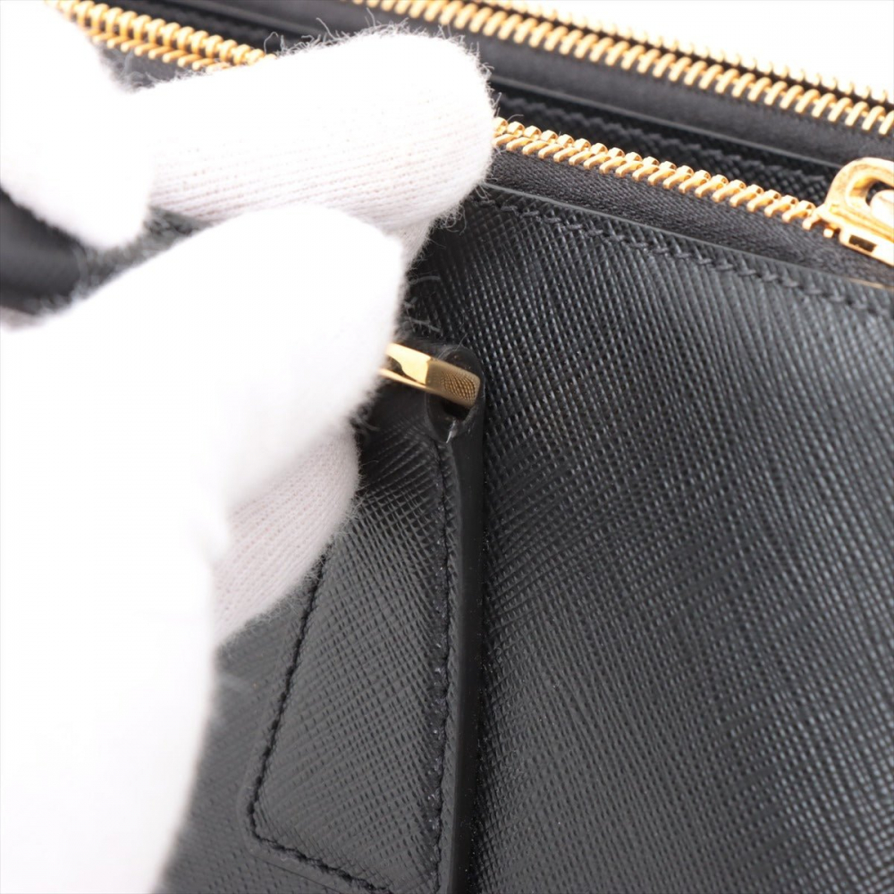 Prada Galleria Medium Saffiano Lux Leather 3-Ways Tote Handbag Black