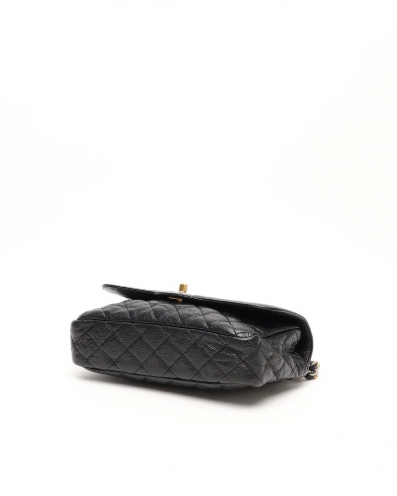 Chanel Classic Caviar Crumpled Small Single Flap Bag
