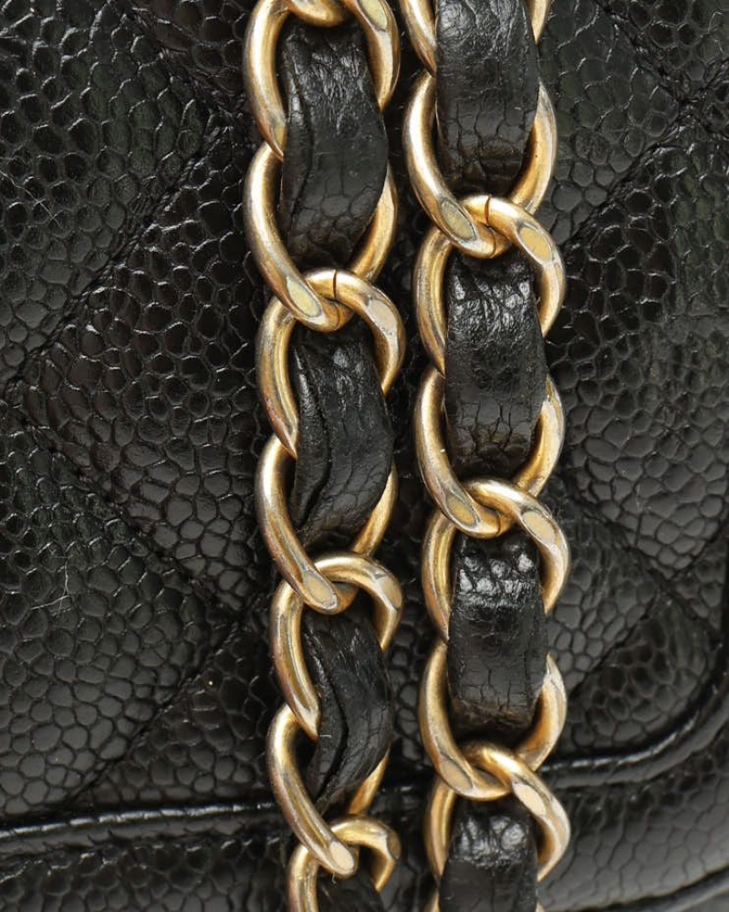 Chanel Classic Caviar Crumpled Small Single Flap Bag