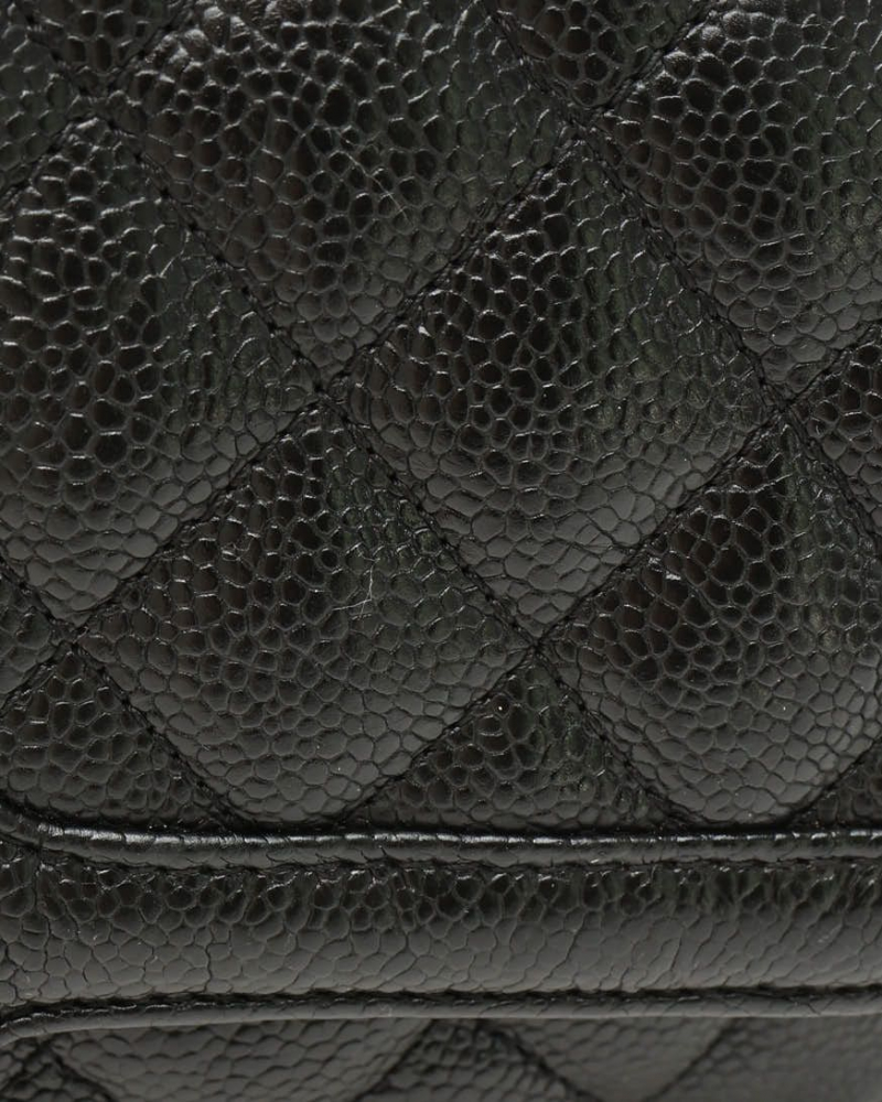 Chanel Classic Caviar Crumpled Small Single Flap Bag