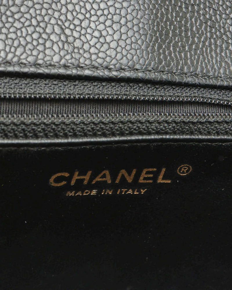 Chanel Classic Caviar Crumpled Small Single Flap Bag