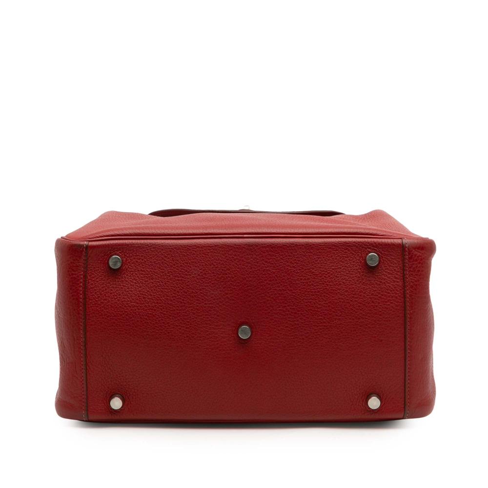 Hermès B Hermès Red Calf Leather Clemence Lindy 30 France