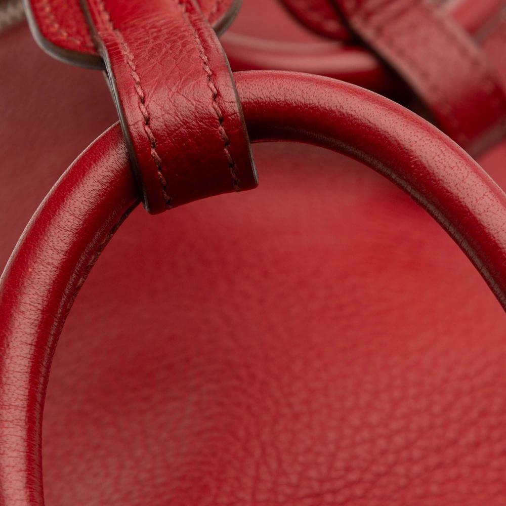 Hermès B Hermès Red Calf Leather Clemence Lindy 30 France
