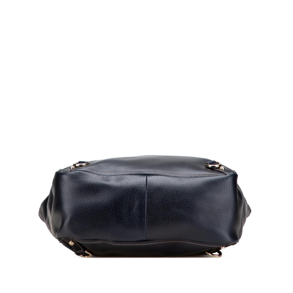 Gucci B Gucci Blue Navy Calf Leather skin Abbey D Ring Tote Italy