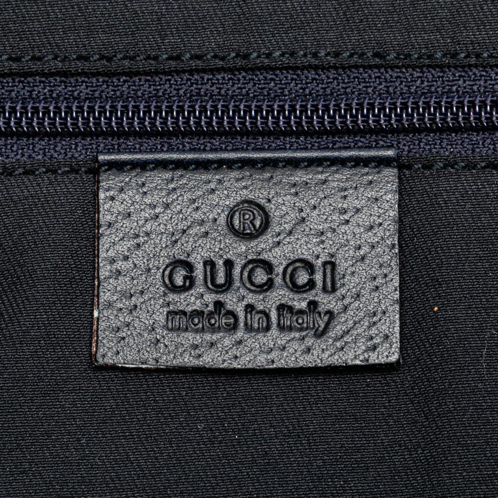 Gucci B Gucci Blue Navy Calf Leather skin Abbey D Ring Tote Italy