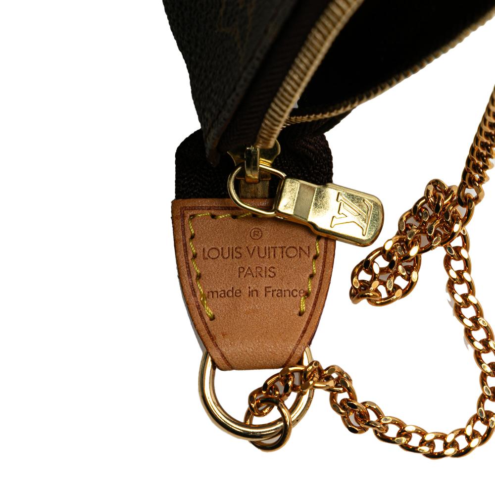 Louis Vuitton AB Louis Vuitton Brown Monogram Canvas Fabric Monogram Mini Pochette Accessoires France