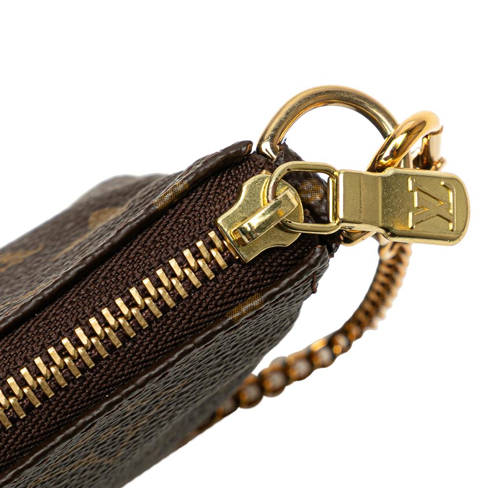 Louis Vuitton AB Louis Vuitton Brown Monogram Canvas Fabric Monogram Mini Pochette Accessoires France