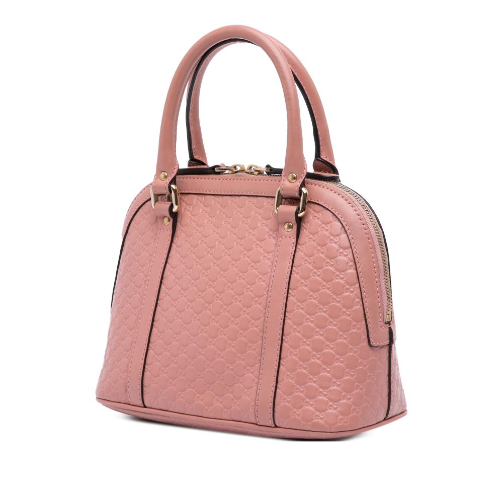Gucci B Gucci Pink Calf Leather Mini Microguccissima Dome Satchel Italy