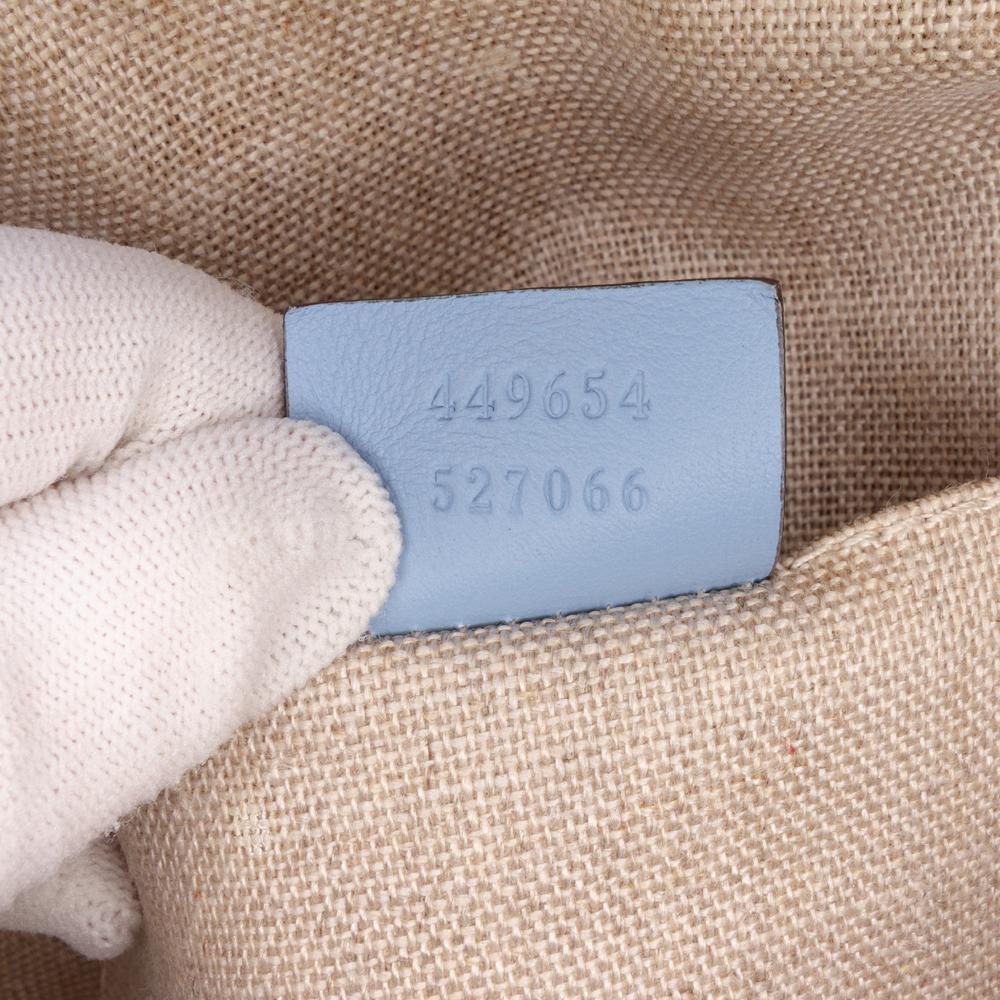 Gucci B Gucci Blue Light Blue Calf Leather Mini Microguccissima Dome Satchel Italy