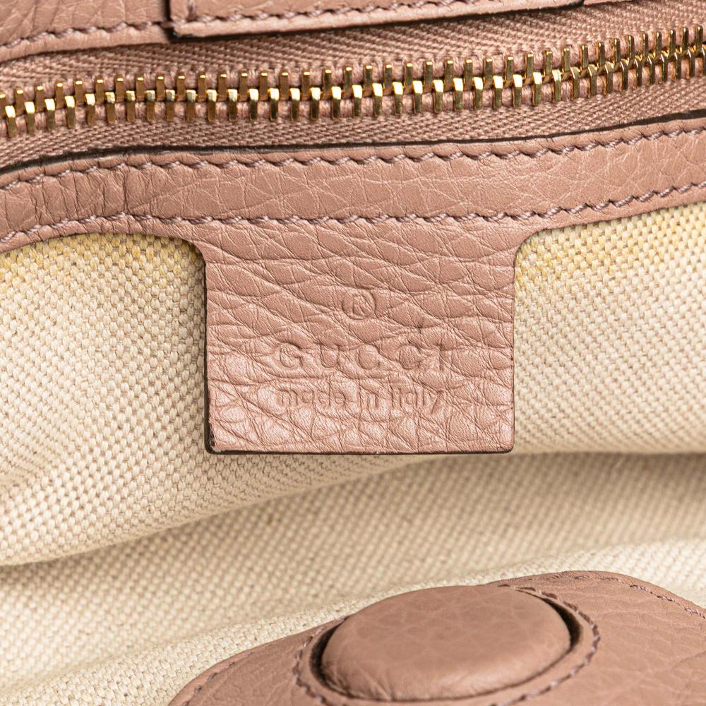 Gucci B Gucci Pink Calf Leather Small skin Bamboo Shopper Satchel Italy