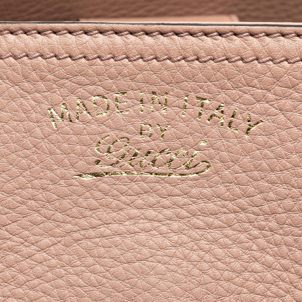 Gucci B Gucci Pink Calf Leather Small skin Bamboo Shopper Satchel Italy