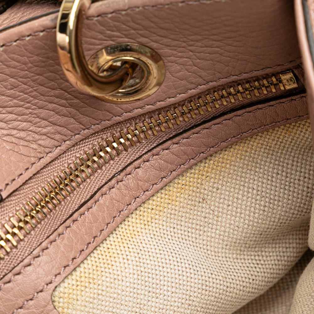 Gucci B Gucci Pink Calf Leather Small skin Bamboo Shopper Satchel Italy