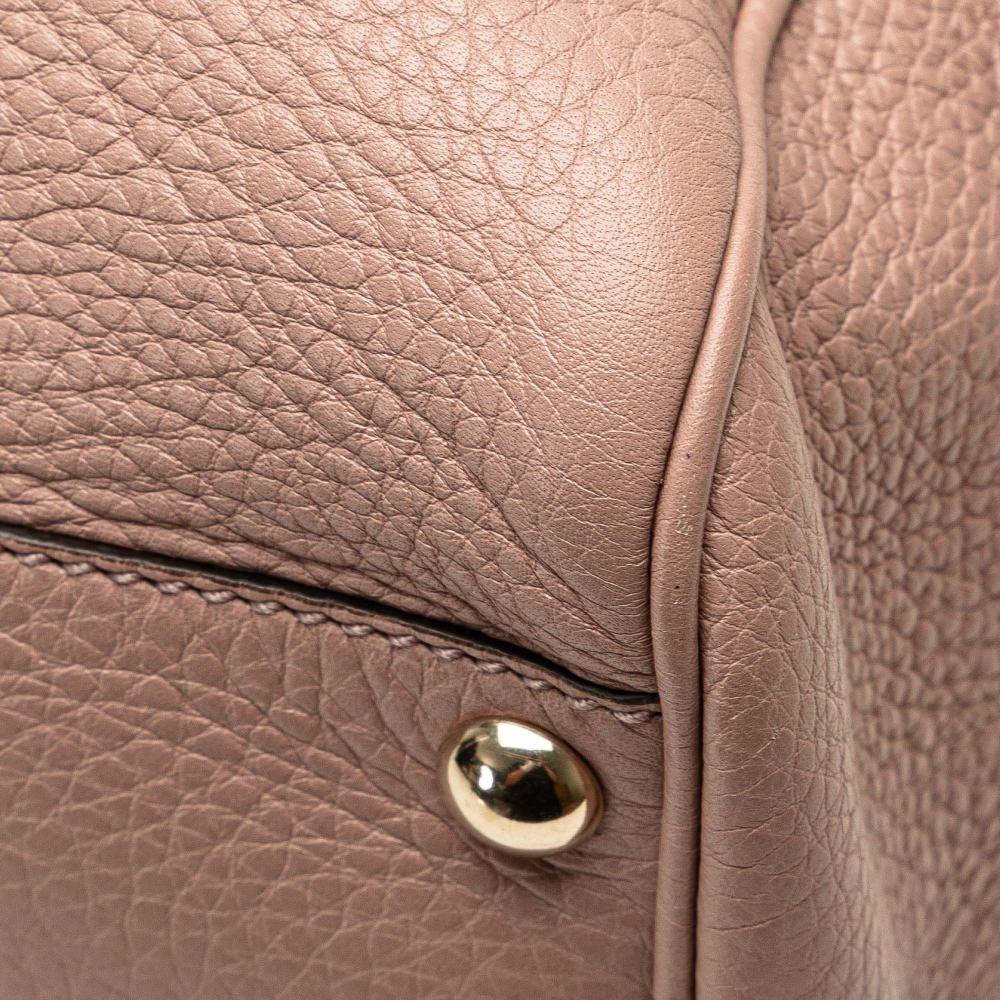 Gucci B Gucci Pink Calf Leather Small skin Bamboo Shopper Satchel Italy