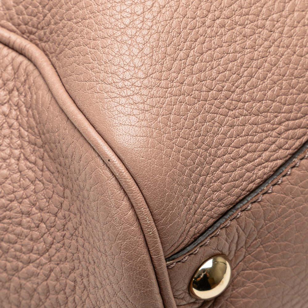 Gucci B Gucci Pink Calf Leather Small skin Bamboo Shopper Satchel Italy