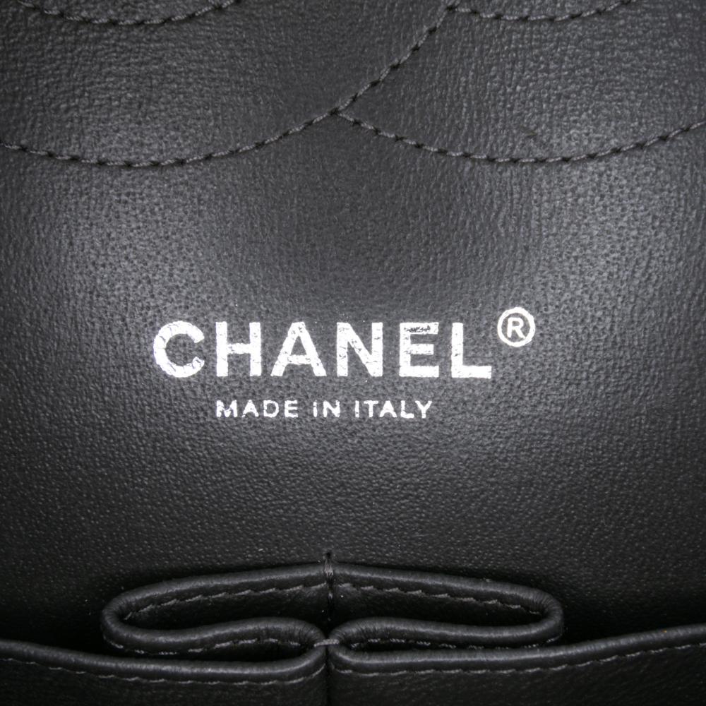Chanel AB Chanel Gray Dark Gray Lambskin Leather Leather Jumbo Classic Lambskin Double Flap Italy